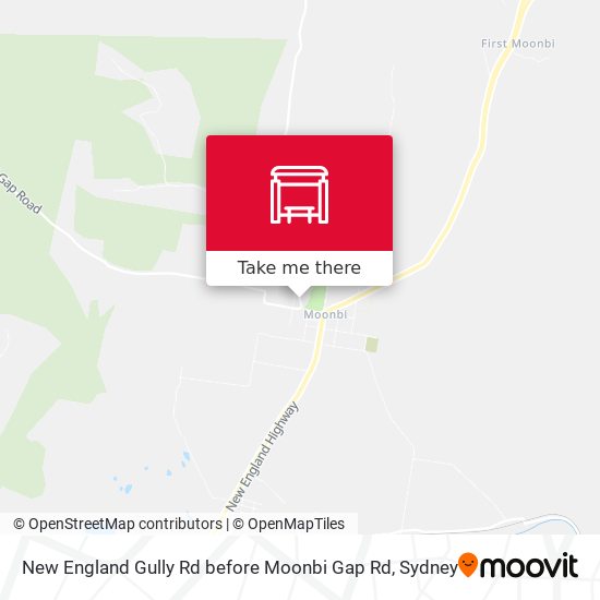 New England Gully Rd before Moonbi Gap Rd map