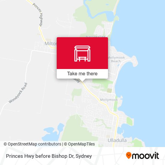 Princes Hwy before Bishop Dr map