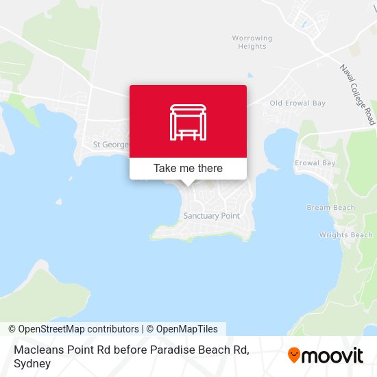 Macleans Point Rd before Paradise Beach Rd map