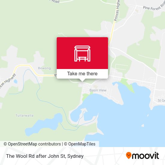 The Wool Rd after John St map