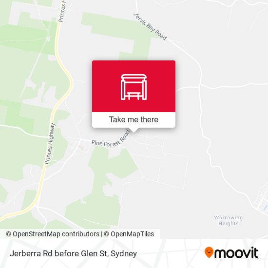 Jerberra Rd before Glen St map