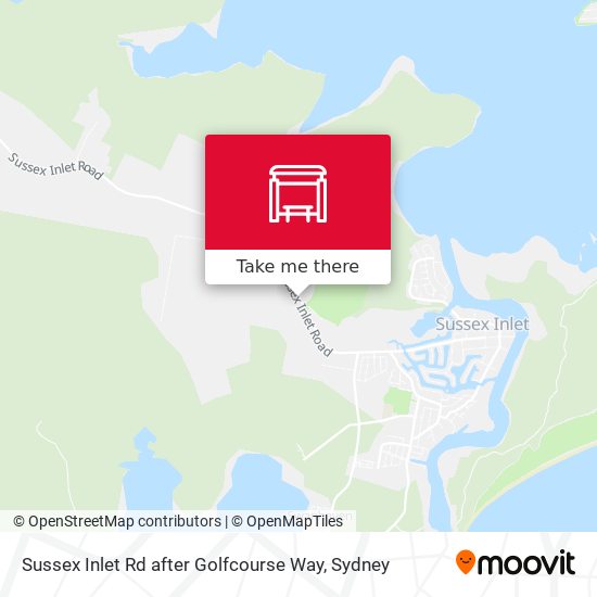 Sussex Inlet Rd after Golfcourse Way map