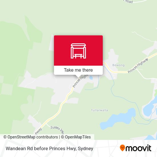 Wandean Rd before Princes Hwy map