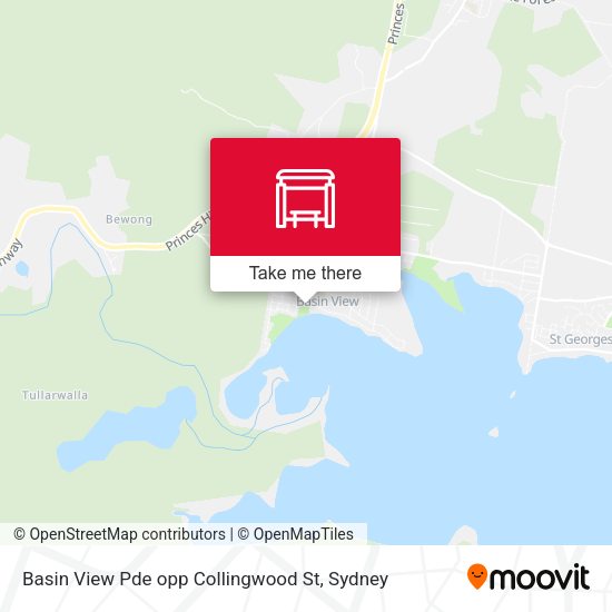 Basin View Pde opp Collingwood St map