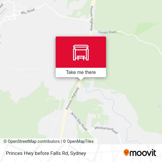 Princes Hwy before Falls Rd map