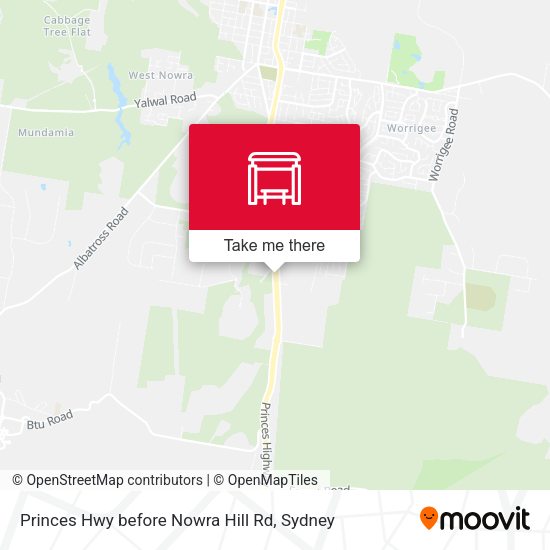 Princes Hwy before Nowra Hill Rd map
