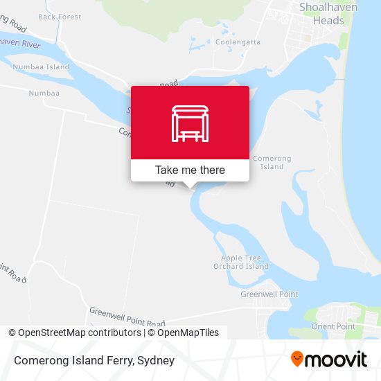 Comerong Island Ferry map