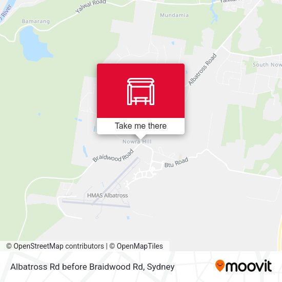 Albatross Rd before Braidwood Rd map