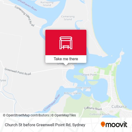 Church St before Greenwell Point Rd map
