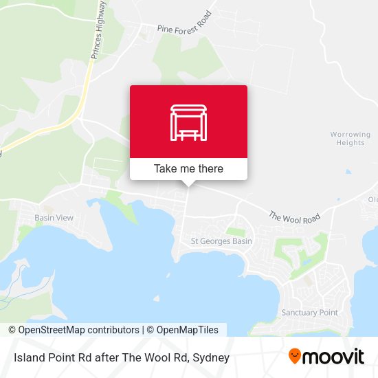 Island Point Rd after The Wool Rd map