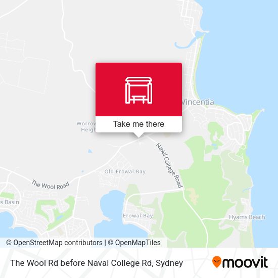 The Wool Rd before Naval College Rd map