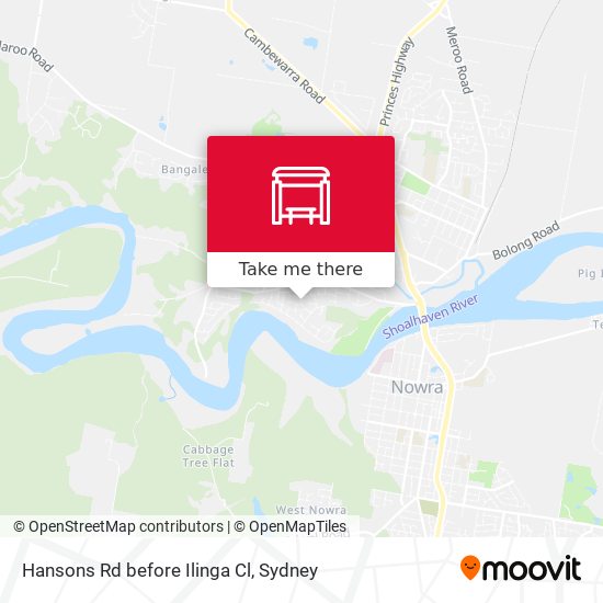 Hansons Rd before Ilinga Cl map