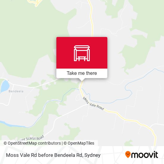 Moss Vale Rd before Bendeela Rd map