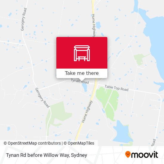 Tynan Rd before Willow Way map
