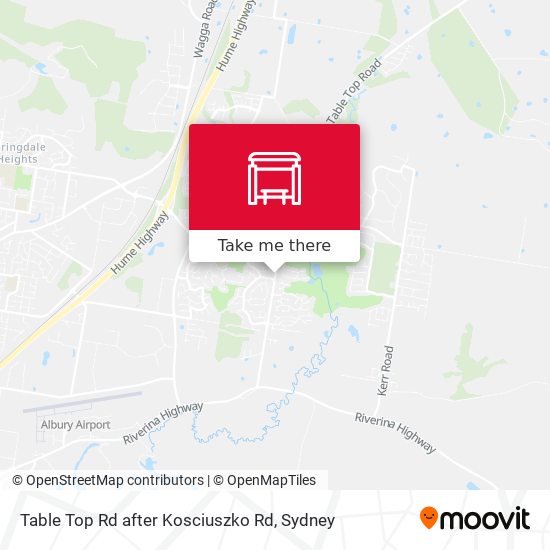 Table Top Rd after Kosciuszko Rd map