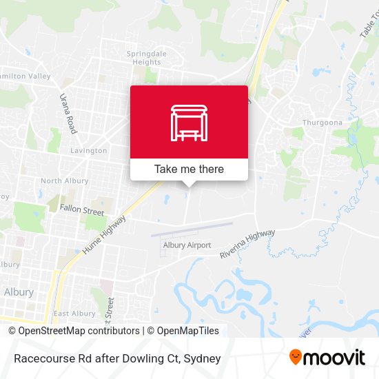 Racecourse Rd after Dowling Ct map