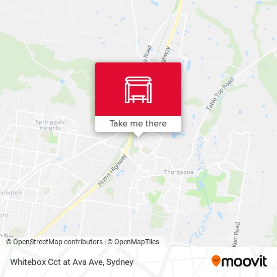 Whitebox Cct at Ava Ave map