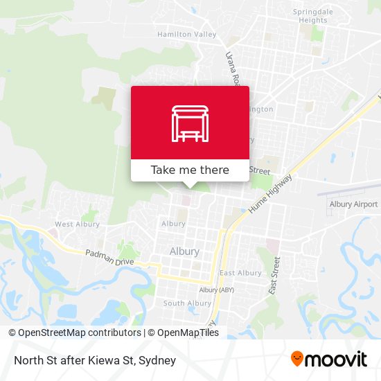 North St after Kiewa St map