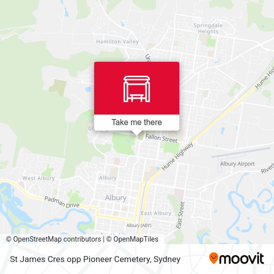 St James Cres opp Pioneer Cemetery map