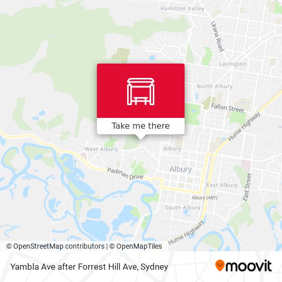 Yambla Ave after Forrest Hill Ave map
