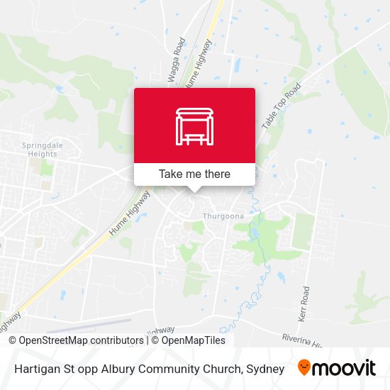 Hartigan St opp Albury Community Church map