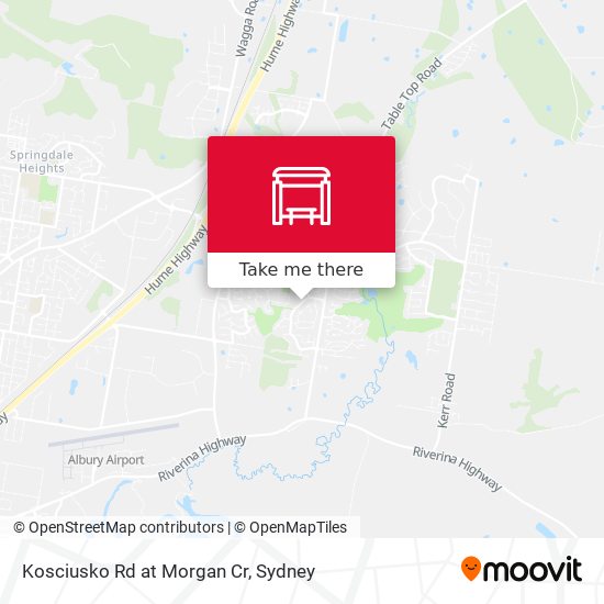 Kosciusko Rd at Morgan Cr map
