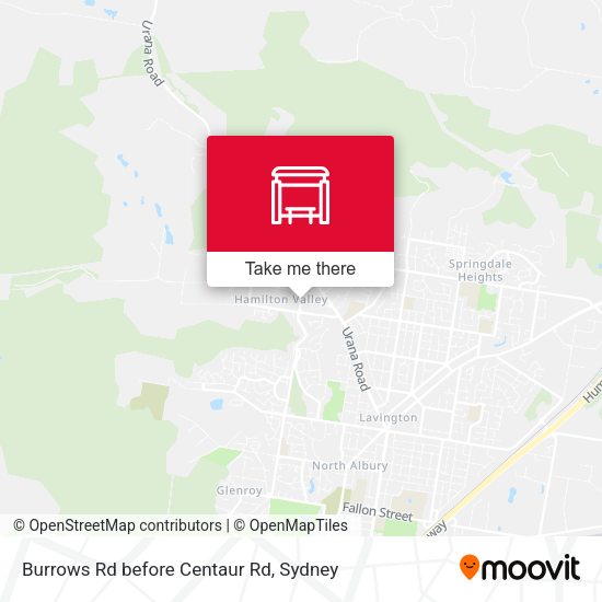 Burrows Rd before Centaur Rd map