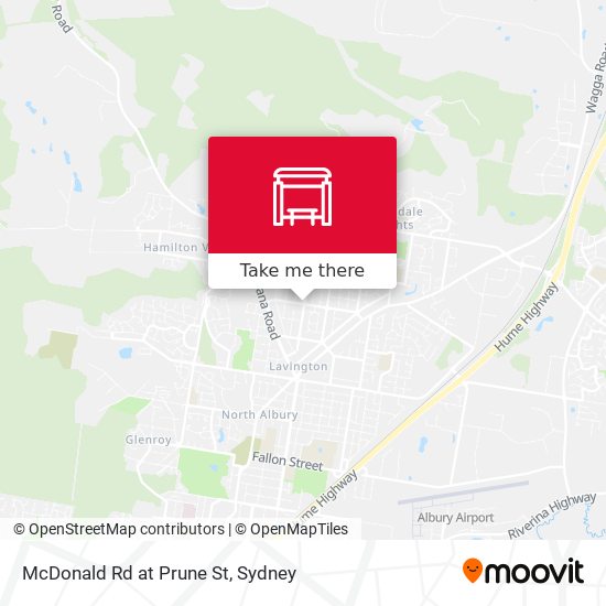 McDonald Rd at Prune St map