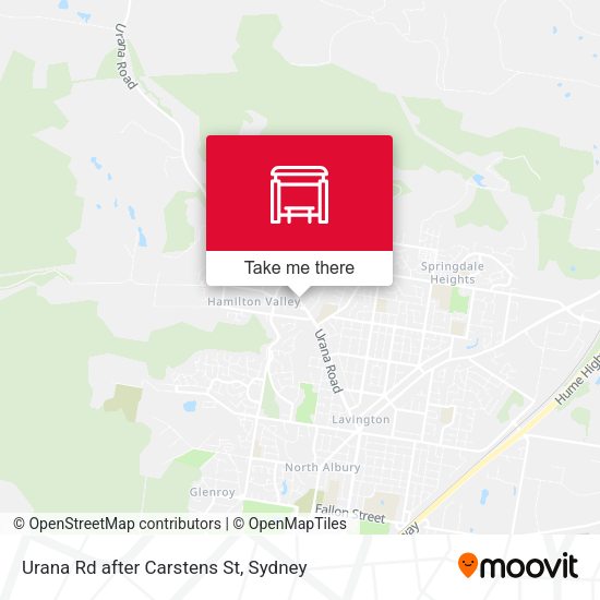 Urana Rd after Carstens St map