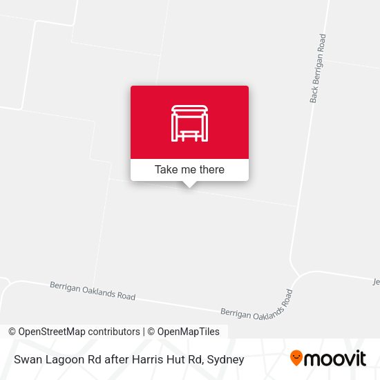 Swan Lagoon Rd after Harris Hut Rd map