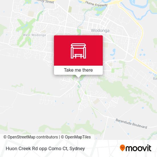 Huon Creek Rd opp Como Ct map