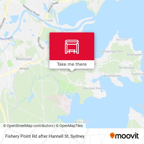 Fishery Point Rd after Hannell St map