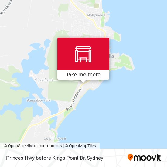 Princes Hwy before Kings Point Dr map
