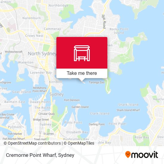 Cremorne Point Wharf map