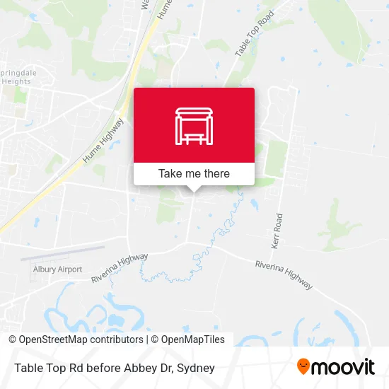 Table Top Rd before Abbey Dr map