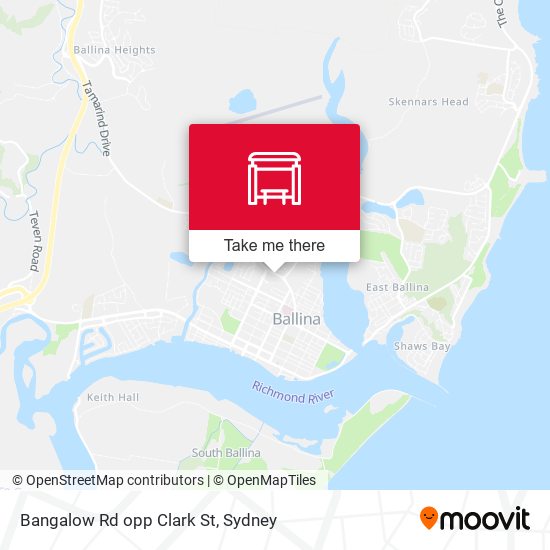 Bangalow Rd opp Clark St map