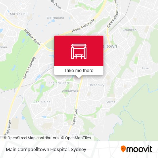 Main Campbelltown Hospital map