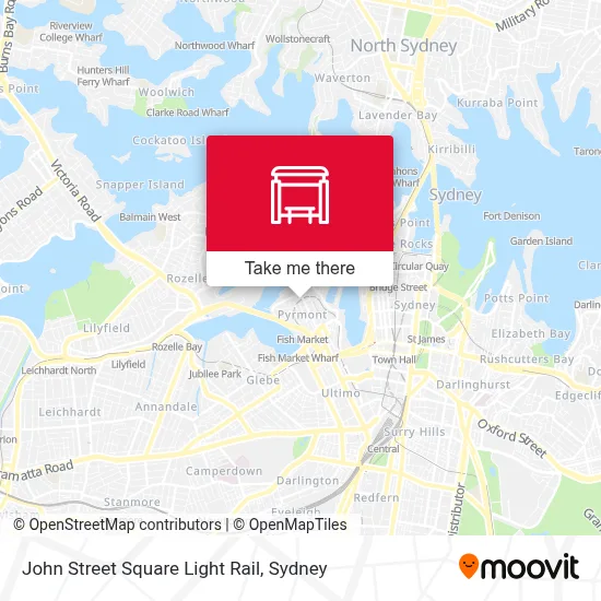 Mapa John Street Square Light Rail