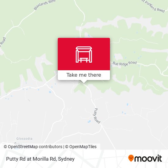 Putty Rd at Morilla Rd map