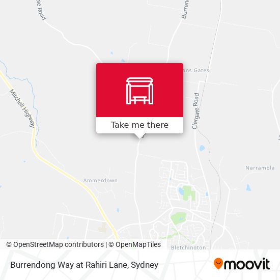 Burrendong Way at Rahiri Lane map