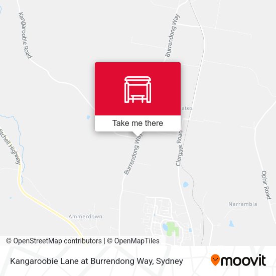 Kangaroobie Lane at Burrendong Way map