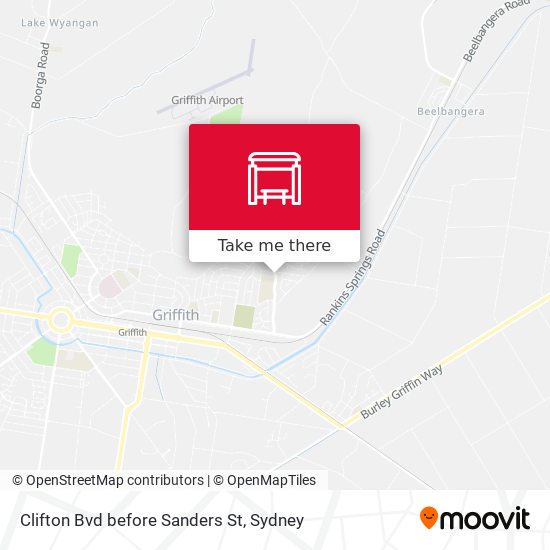 Clifton Bvd before Sanders St map