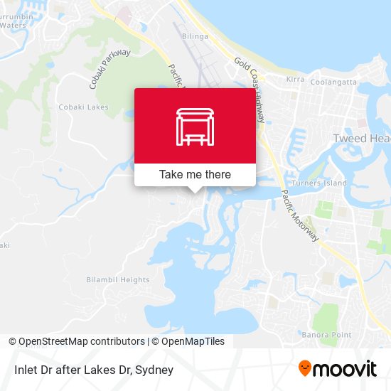 Inlet Dr after Lakes Dr map