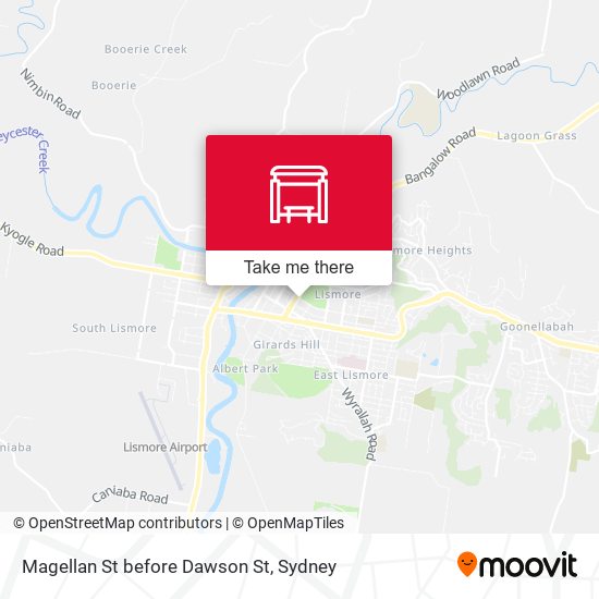 Magellan St before Dawson St map