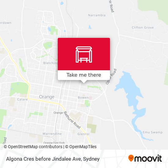 Algona Cres before Jindalee Ave map
