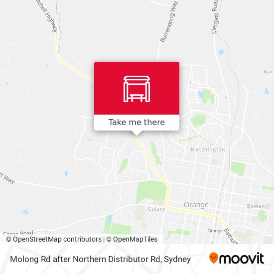 Molong Rd after Northern Distributor Rd map