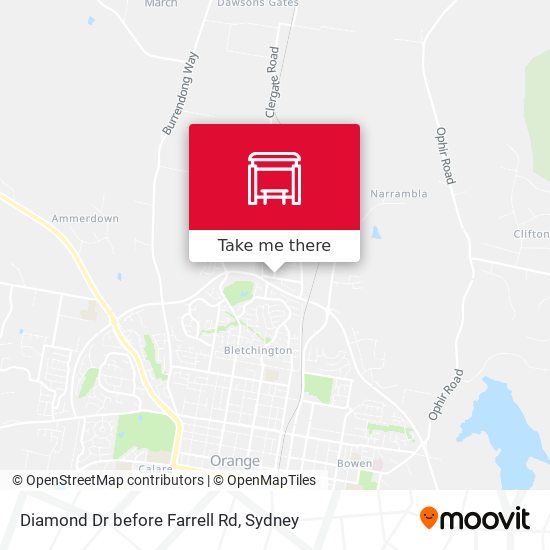 Diamond Dr before Farrell Rd map