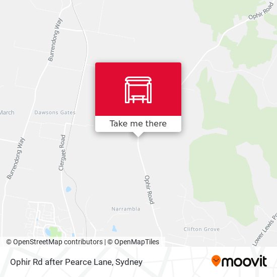 Ophir Rd after Pearce Lane map