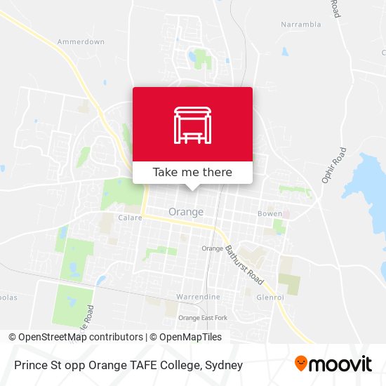 Prince St opp Orange TAFE College map