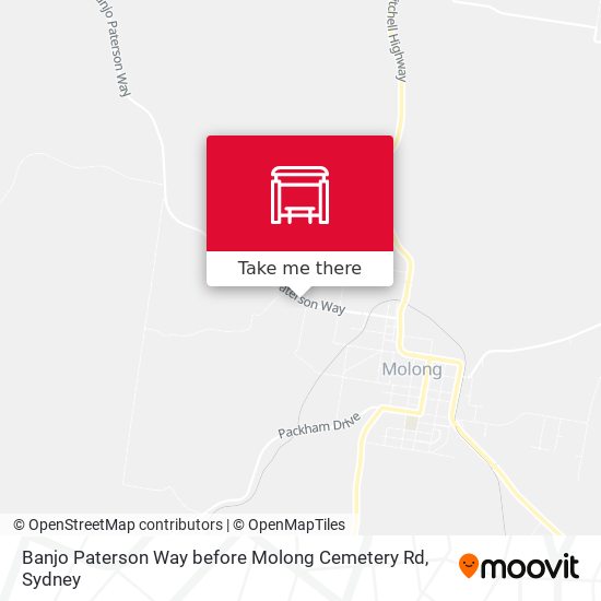 Banjo Paterson Way before Molong Cemetery Rd map